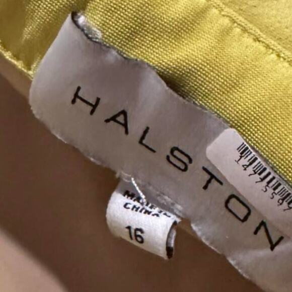 Halston Lil Crepe Jumpsuit in Bright Yellow Plus Size 16 - Picture 5 of 6